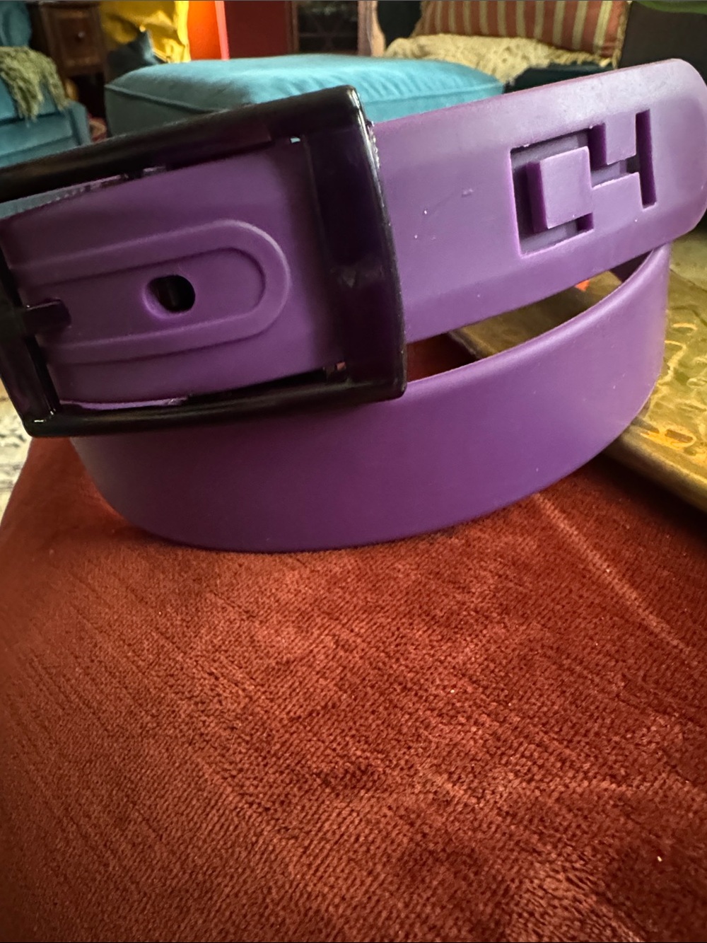 Women's Purple Silicone Belt with Gloss Buckle